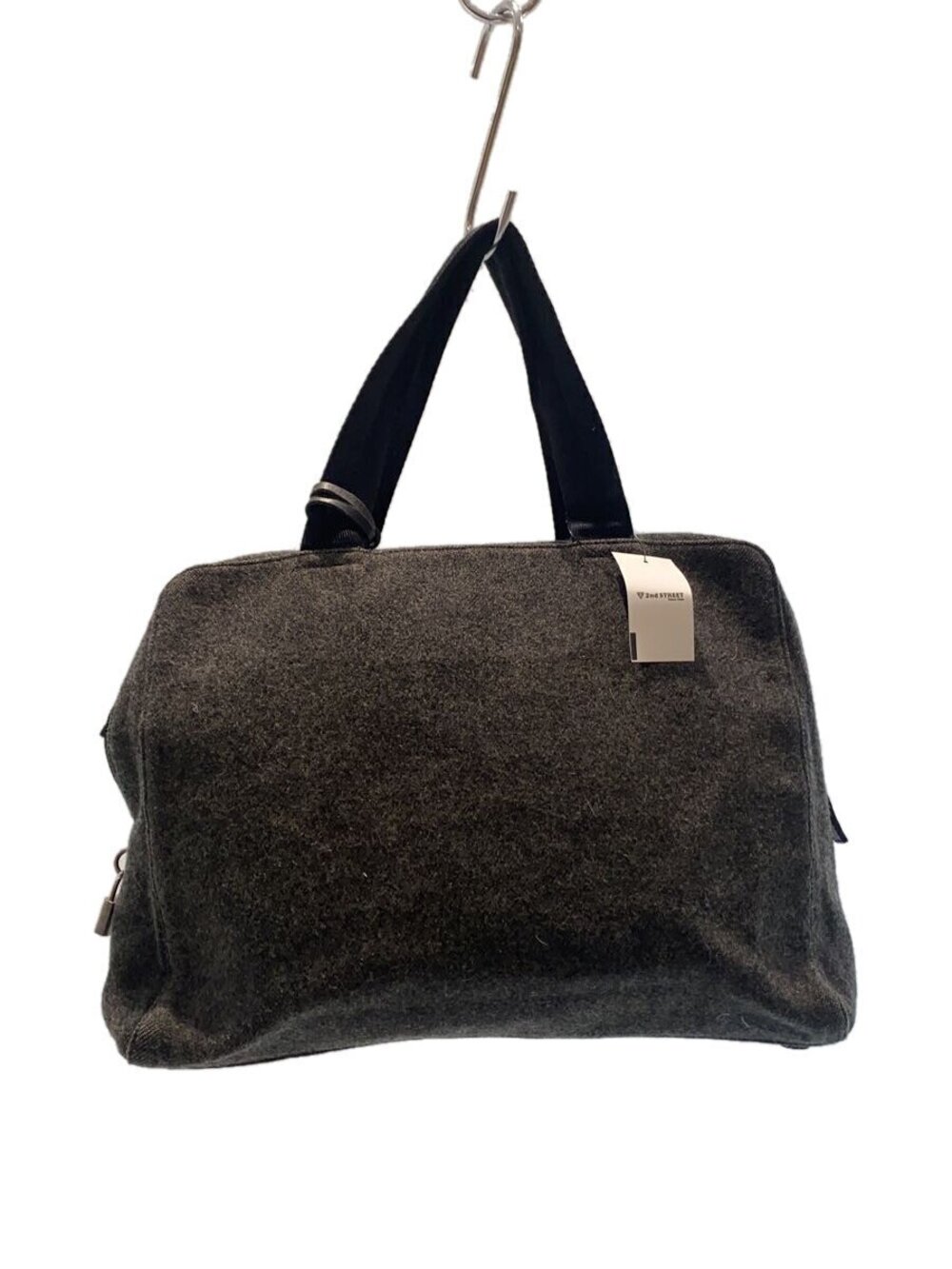 Prada Feltro Vitell handbag Gray felted wool black leather